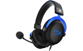 אוזניות גיימינג HyperX Cloud PS5 / PS4 עם מיקרופון בצבע שחור וכחול