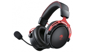 אוזניות גיימינג אלחוטיות Dragon Gaming Titanium עם מיקרופון בצבע שחור ואדום