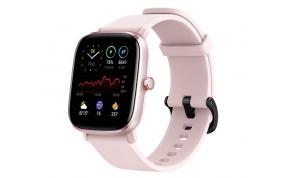 שעון Amazfit GTS 2 Mini בצבע ורוד עם רצועה בצבע ורוד אחריות היבואן הרשמי