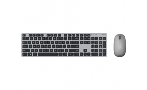 סט מקלדת ועכבר אלחוטיים Asus Wireless W5000 בצבע אפור עברית אנגלית